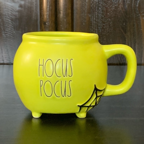 Rae Dunn HOCUS POCUS Cauldron Mug with Spider Web - Picture 2 of 9
